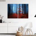 Canvas print Autumnal foggy forest I, two panels