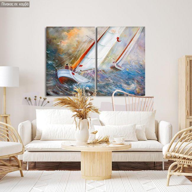 Canvas print Regatta, two panels