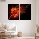 Canvas print Rose on fire, two panels