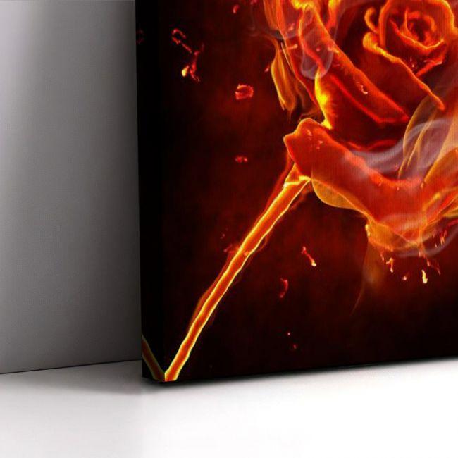 Canvas print Rose on fire, two panels
