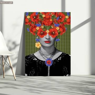 Canvas print Frida and poppies