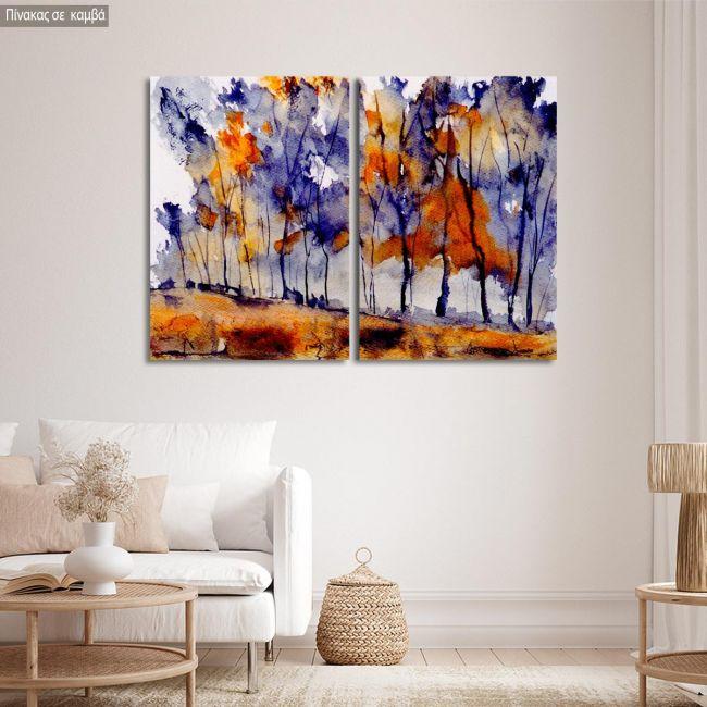 Canvas print Autumn clump, two panels
