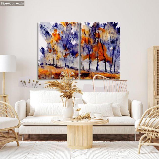 Canvas print Autumn clump, two panels