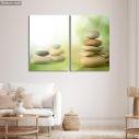 Canvas print Stone piles green, two panels