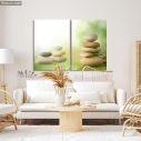 Canvas print Stone piles green, two panels