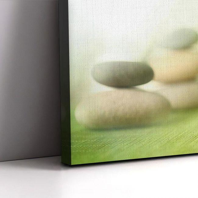 Πίνακας σε καμβά Stone piles green, δίπτυχος