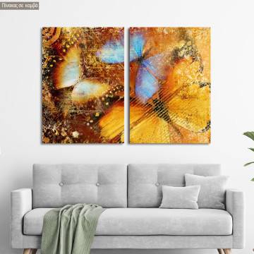 Canvas print Butterfly I artistic, two panels