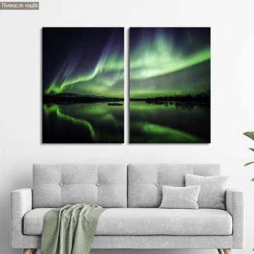 Canvas print Northern lights, two panels