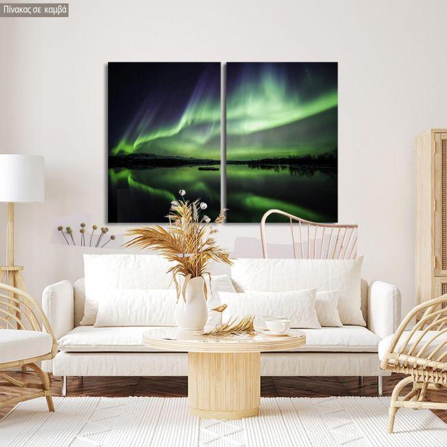 Canvas print Northern lights, two panels