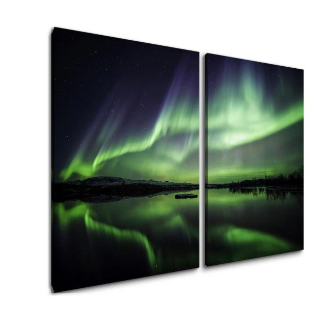 Canvas print Northern lights, two panels