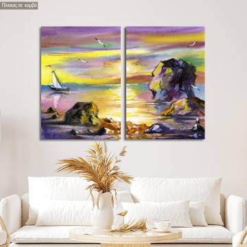 Canvas print Sea landscape, two panels