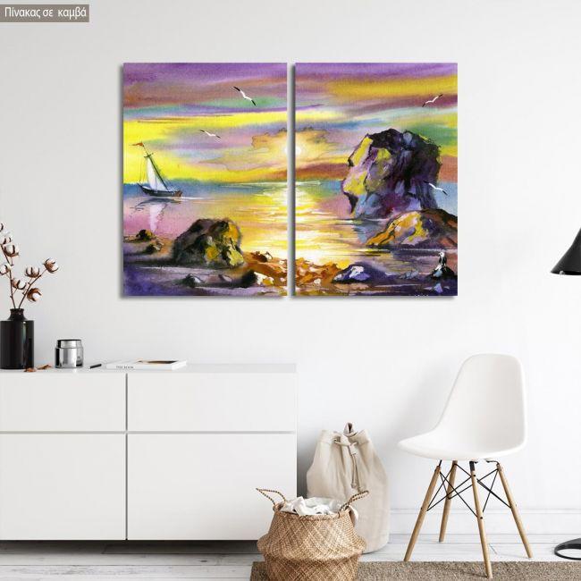 Canvas print Sea landscape, two panels