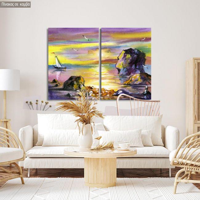 Canvas print Sea landscape, two panels