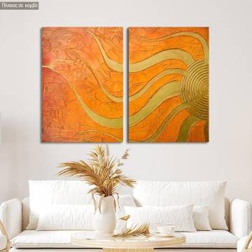 Canvas print Golden sun, two panels