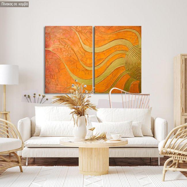 Canvas print Golden sun, two panels
