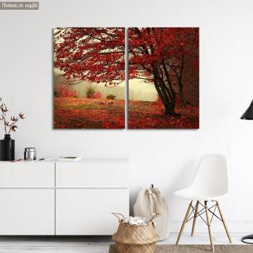 Canvas print Red forest, two panels 2