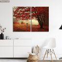 Canvas print Red forest, two panels