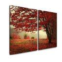Canvas print Red forest, two panels