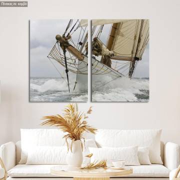 Canvas print Breaking the waves, two panels