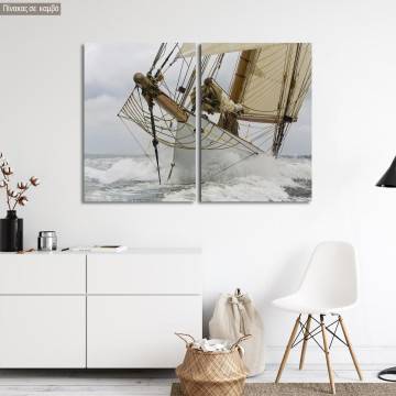 Canvas print Breaking the waves, two panels 2