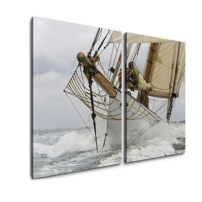 Canvas print Breaking the waves, two panels
