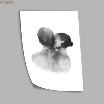 Kiss on cheek, κάδρο, μαύρη κορνίζα 2