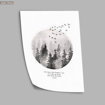 In to the forest, John Muir, κάδρο, μαύρη κορνίζα  2