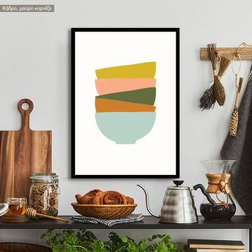 Stack of bowls, poster