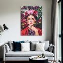 Πίνακας σε καμβά Flowered Frida I