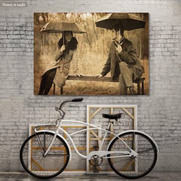 Πίνακας σε καμβά Ζευγάρι, Flirting @ bench