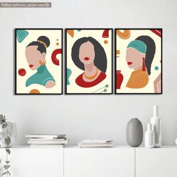 Boho Women Collection II, three panels poster