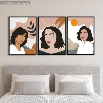 Boho Women Collection III, three panels poster