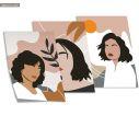 Boho Women Collection III, three panels poster