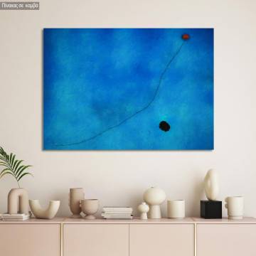 Canvas print Blue III reart, (original by J. Miro)