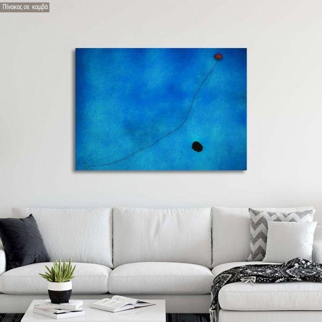 Canvas print Blue III reart, (original by J. Miro)