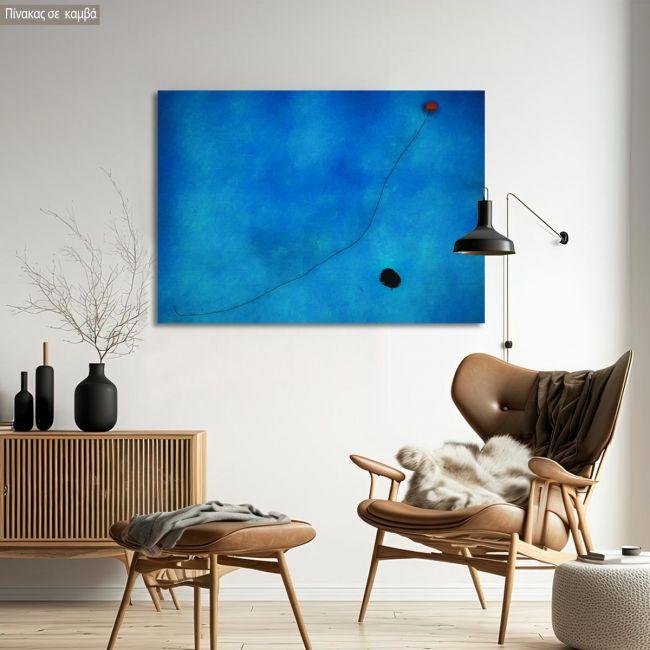Canvas print Blue III reart, (original by J. Miro)