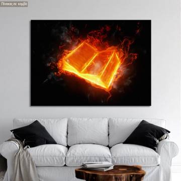 Canvas print Book on fire