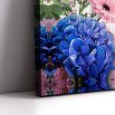 Canvas print Blue hortensias and pink margaritas
