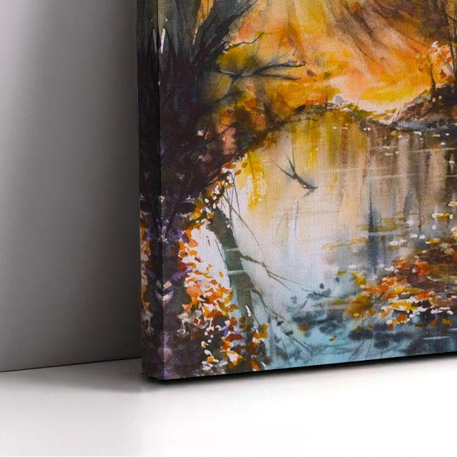 Canvas print Sunny autumn forest