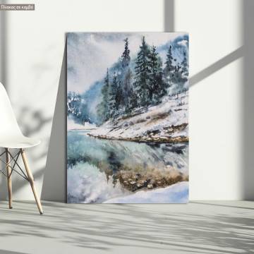 Canvas print Mountain lake and trees