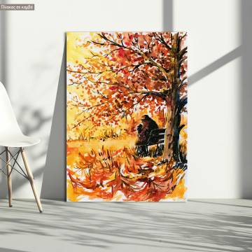 Canvas print Lonely man on the bench