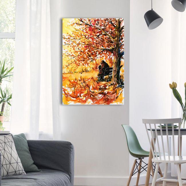 Canvas print Lonely man on the bench