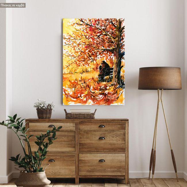 Canvas print Lonely man on the bench