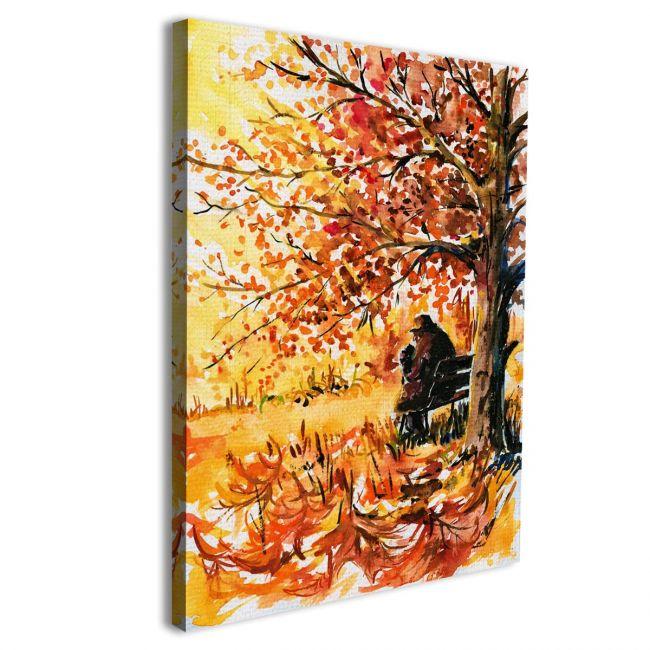 Canvas print Lonely man on the bench