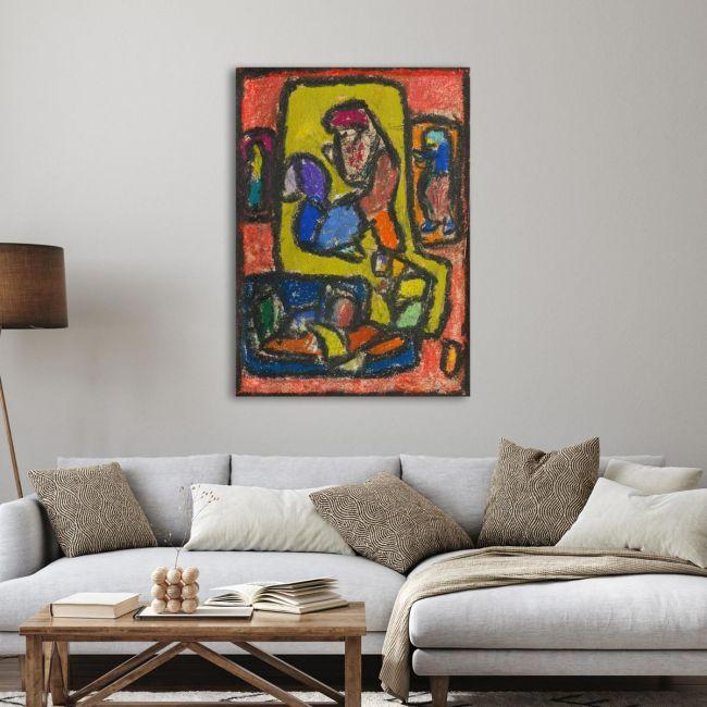 Canvas print Composition with yellow shape, Hölzel A