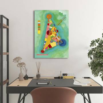 Πίνακας ζωγραφικής Variegation in the triangle Kandinsky W. Καμβάς τελαρωμένος Όψη 1 2