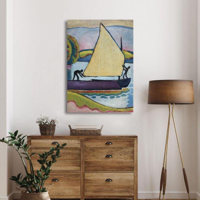 Canvas print Sailboat in morning, Macke A.