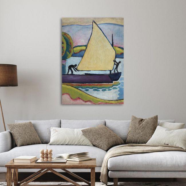 Canvas print Sailboat in morning, Macke A.