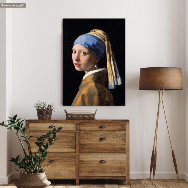 Canvas print Girl with pearl earring, Vermeer Johannes