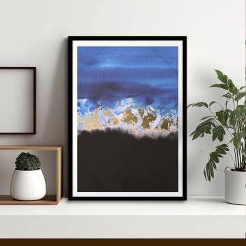 Blue, gold, black, Poster